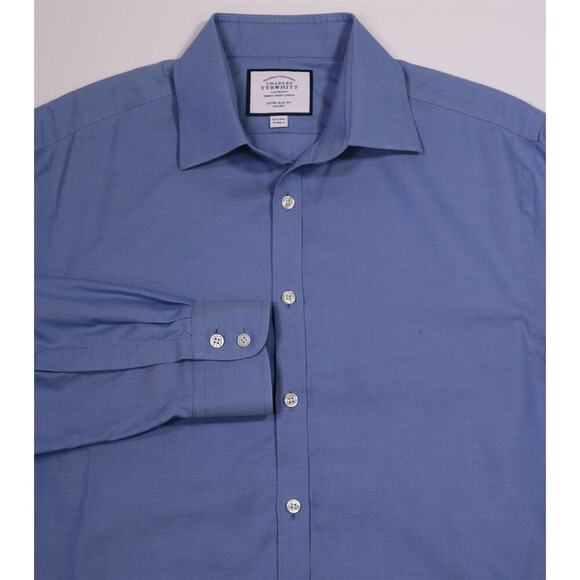 Charles Tyrwhitt Extra Slim Fit Non-Iron Blue Dress Shirt (42) 16.5-34 - Picture 1 of 7